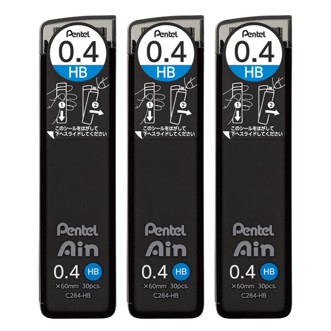 Pentel Ain AMZ-XC284HB3P Mechanical Lead, 0.02 inc