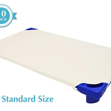 American Baby Company Drap de lit pour lit de camp de garderie/maternelle 100 % coton percale naturel, 10 pièces, écru, 23" x 51", doux et respirant, pour garçons et filles