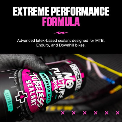 Muc-Off 822 No Puncture Hassle Tubeless Sealant, 1 Litre - Advanced Bicycle Tyre Sealant with UV Tracer Dye that Seals Tears and Holes Up to 6mm