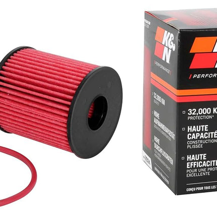 K&N Oil filter - High Performance-Series compatible with Ford, Landrover, Mini, Peugeot (HP-7024), Red