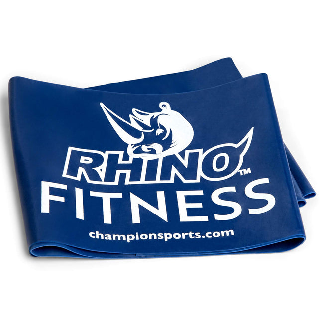 Banda plana elástica de resistencia para terapia y ejercicio Champion Sports, 6.8 kg de resistencia (índigo)