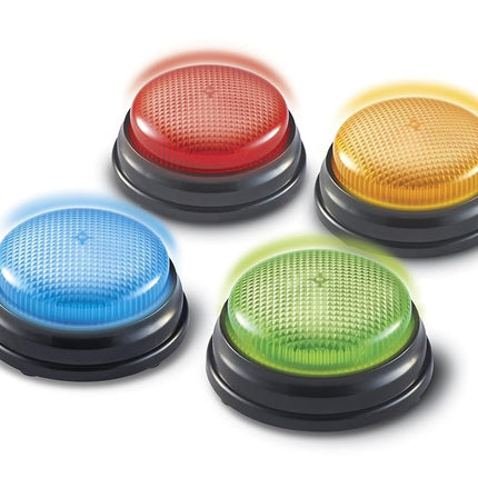 Learning Resources (UK Direct Account) Learning Resources Lights and Sounds, Family Night Game, Game Show, Classroom Accessories, Siren, Buzzer, Set of 4, Ages 3+