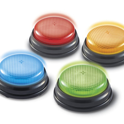 Learning Resources (UK Direct Account) Learning Resources Lights and Sounds, Family Night Game, Game Show, Classroom Accessories, Siren, Buzzer, Set of 4, Ages 3+