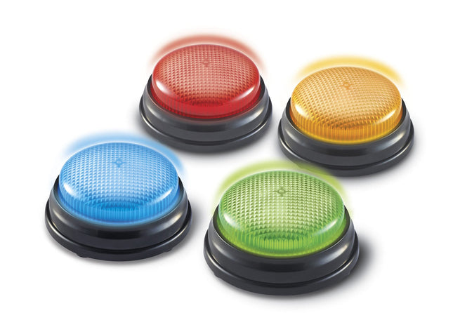 Learning Resources (UK Direct Account) Learning Resources Lights and Sounds, Family Night Game, Game Show, Classroom Accessories, Siren, Buzzer, Set of 4, Ages 3+