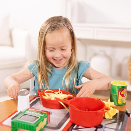 Melissa & Doug Coffret Pâtes à Cuisiner et Servir | Jouet en bois pour cuisine d'enfant, avec accessoires de cuisson | 3 ans et +