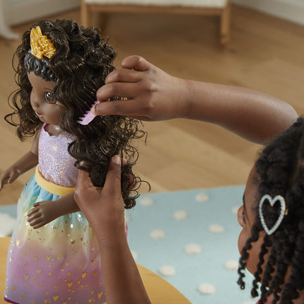 ¡Baby Alive Princesa Ellie Crece! Muñeca de pelo negro, muñeca interactiva con accesorios, muñecas que hablan, juguetes para niñas y niños de 3 años en adelante, 45,72 cm