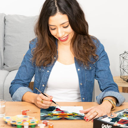 Ravensburger CreArt 23514 Polygon Tiger Painting by Numbers Adults, DIY Painting Set with Brush and Acrylic Paints, Gift for Women and Men, Painting for Adults