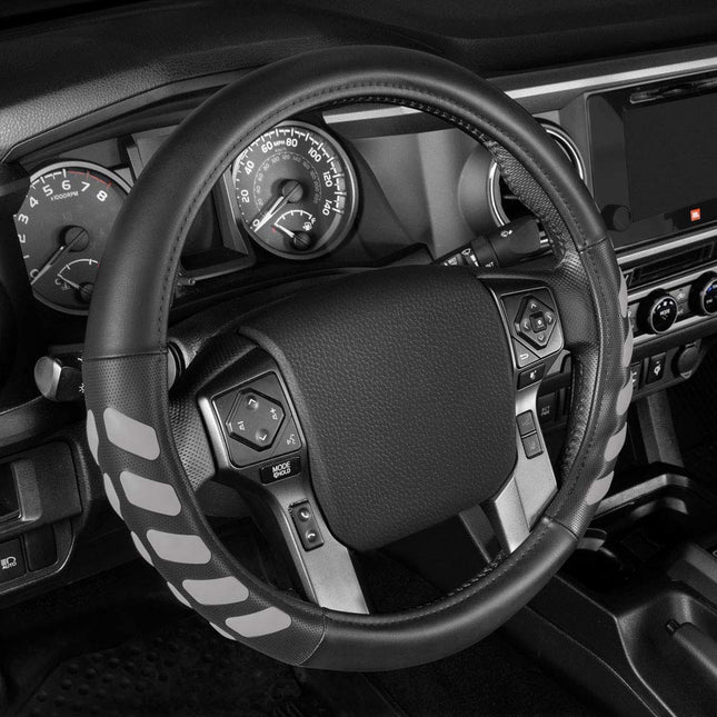 Cat� UltraSport Faux Black Leather Truck Steering Wheel Cover, Large 16 inch Size, Durable and Comfortable with Advanced Grip, Steering Wheel Cover for Truck Auto Van SUV