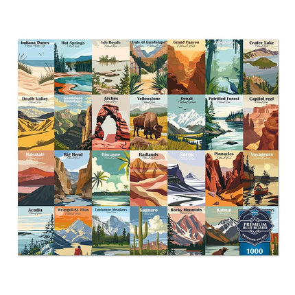 Buffalo Games - Sapphire Select - Nos parcs nationaux - Puzzle de 1000 pièces – Stimulant et amusant – Carton support bleu – Boîte de présentation prête à offrir – Poster pleine taille inclus