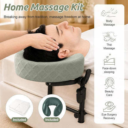 Massage Headrest for Bed, Adjustable Massage Face Cradle at Home, Portable Massage Table Kit for Sleeping Mattress, Face Down Pillow After Eye Surgery