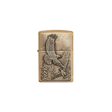 Zippo Adult-Unisex 20854 Brushed Brass Where Eagles Dare Lighter