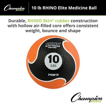 Médecine-ball Champion Sports Rhino Elite (10 livres), orange