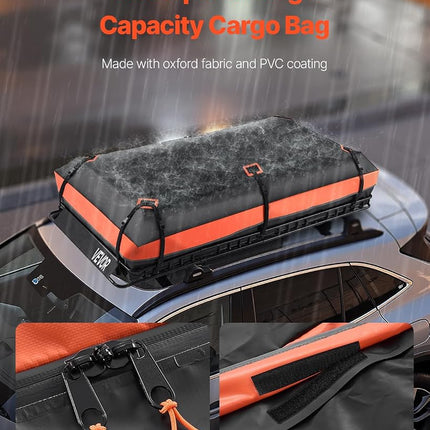 VEVOR Roof Rack Basket, 1630 x 1270 x 105 mm, Universal Rooftop Cargo Carrier with Two 900 x 1000 mm Cargo Net, 68 kg Max Car Top Luggage Holder, 4.1 in Fence, Anti-Rust Alloy Steel, for SUV Truck Car