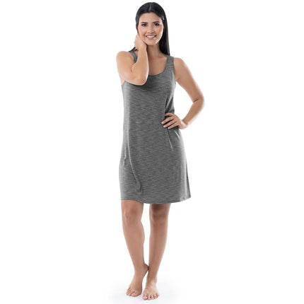 Fruit of the Loom Women's Breathable Sleep Chemise, Heather Grey, Large