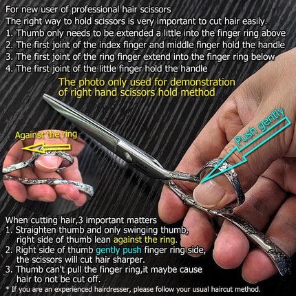 Hair Scissors 5.5 Inch Professional Hair Shears Hair Cutting Scissors Haircut Scissors Sharp Barber Scissors 440C Barber Shears Hairdresser Scissors Rose handle KINSARO