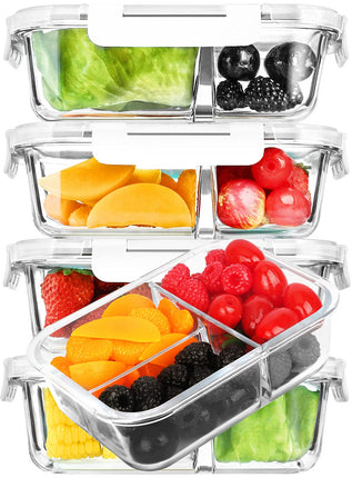 M MCIRCO [5-Pack,36 oz] Glass Meal Prep Containers