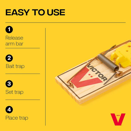 Victor M035 V Mouse Traps, Yellow, 2 Traps