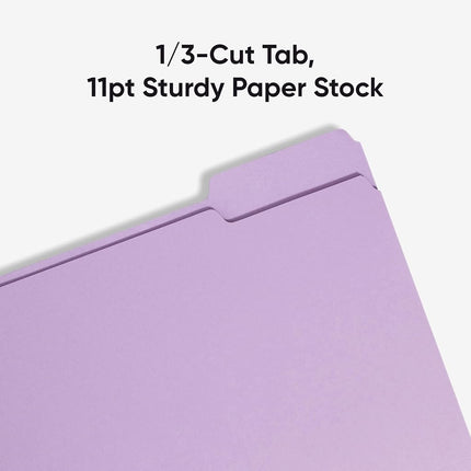 Smead Coloured Lever Arch Files 1/3 Cut Tab Letter Size Lavender 100 per Box (12443) (Pack of 1)