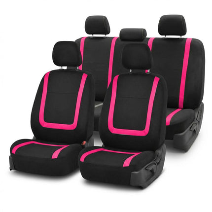 FH Group Car Seat Covers Full Set Pink Cloth - Uni
