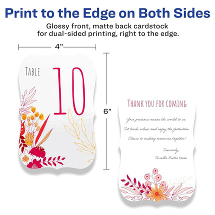 Avery Printable Rectangle Flourished Edge Postcards with Sure Feed Technology, 4" x 6", Glossy White Cardstock, Print-to-the-Edge, Laser/Inkjet Cards, 100 Total