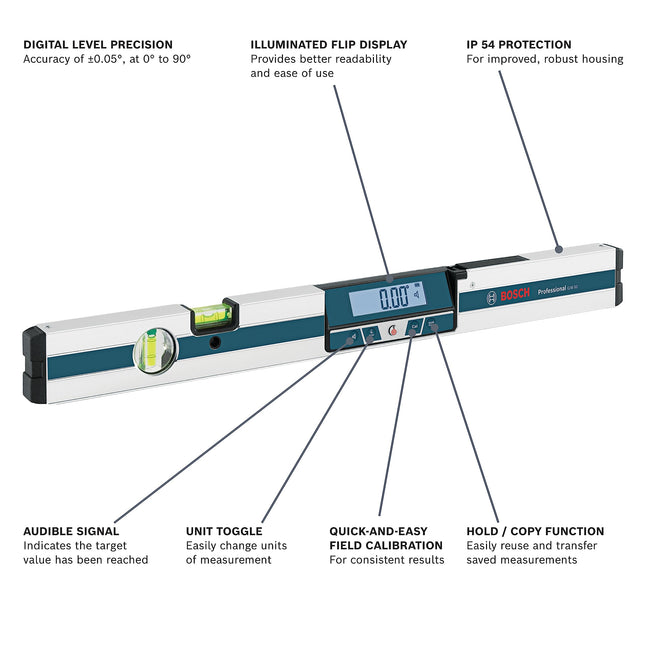 BOSCH Digital Level, 24 Inch. GIM 60