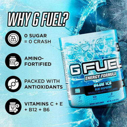 G Fuel Blue Ice Tub (40 Servings) Elite Energy and Endurance Formula Net Wt 9.8 ounce
