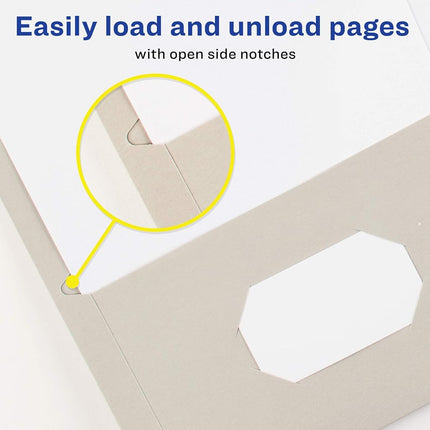 Avery Two Pocket Folders, Holds up to 40 Sheets, Business Card Slot, 25 Gray Folders (47990)