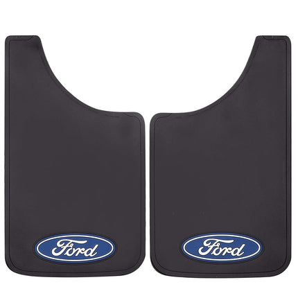 Plasticolor 000539R01 Ford Oval Logo Easy Fit Mud Guard 11"x19" - Set of 2, Black