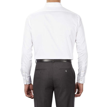 Van Heusen Men's Dress Shirt Regular Fit Pinpoint Solid - White - 18" Neck 34"-35" Sleeve