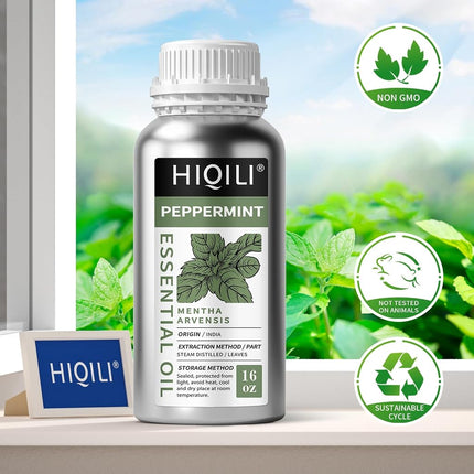 HIQILI Peppermint Essential Oil for Air Freshening, Hair Care & DIY