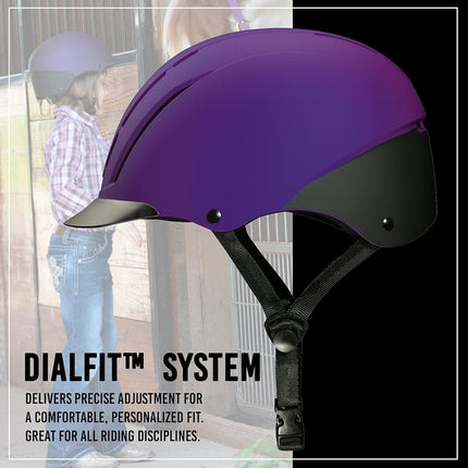 Troxel Spirit Full Coverage Horse Riding Helmet, Low-Profile Adjustable Design, Safety Horseback Riding Gear, Medium (7 - 7-3/8), Violet Duratec