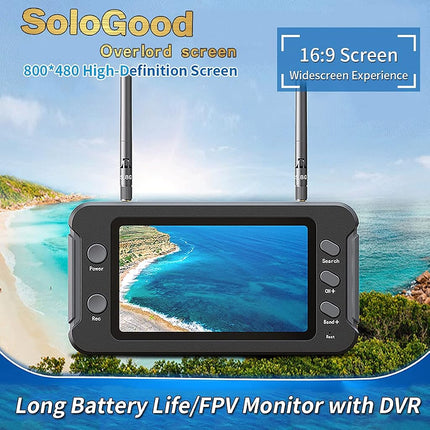 SoloGood FPV Monitor 4.3inch with DVR 5.8Ghz 40CH 800 x 480 IPS Drone Receiver Monitor for FPV Drone RC Cars