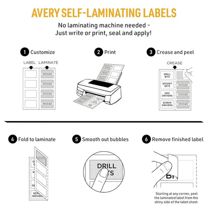 Avery Dennison AVE-00756 Etiquetas de identificación autolaminables Easy Align, varios colores