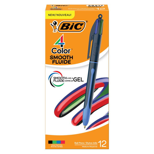BIC 4-Color Smooth Retractable Ballpoint Pen with 