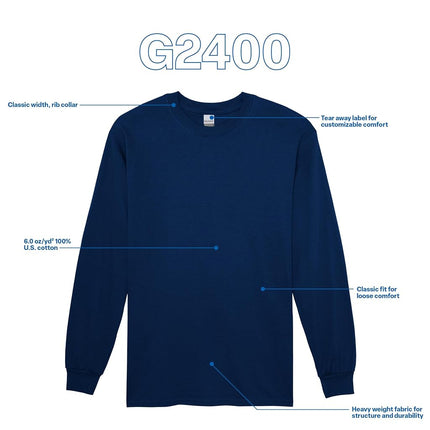 Gildan Men's Cotton T-Shirt G2400, Navy (2-Pack), 3XL (Pack of 2)