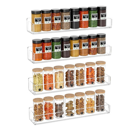 NIUBEE Wall Mounted Spice Rack Organizer,Clear Acr