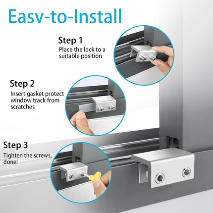 ZRFCXE Window Locks,8 Pack Sliding Window Locks with Key for Vertical & Horizontal Sliding Windows Doors,Easv to Install,Adjustable Security Window Lock for Patio Bedroom Home and Office (Silver)