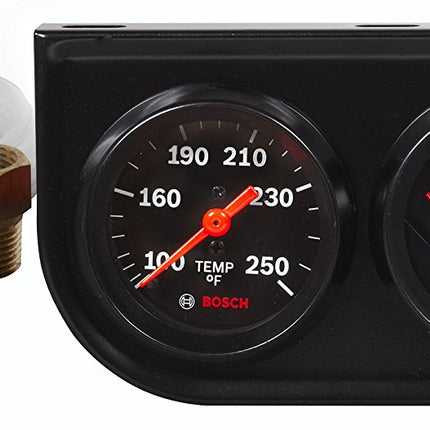 Bosch SP0F000054 Style Line 2" Triple Gauge Kit (Black Dial Face, Black Bezel)