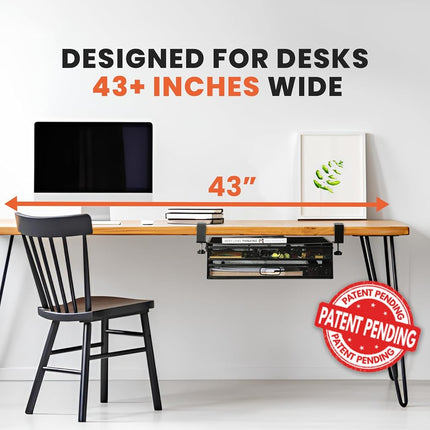 Under Desk Drawer Organizer Clamp-On, Mesh Metal Desk Drawer Attachment, 2 Drawer Slide Out, On Desk Or Under Desk Organizer For Office Supplies & Home Essentials (2 Drawers)