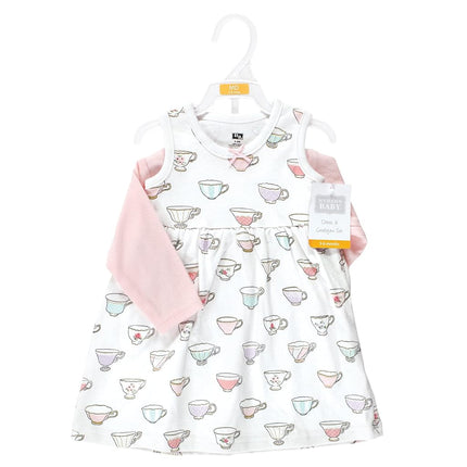 Ensemble robe et gilet en coton Hudson Baby pour bébés filles, Tea Party, 5T
