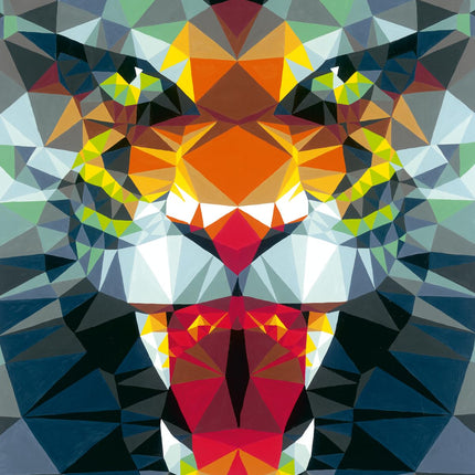 Ravensburger CreArt 23514 Polygon Tiger Painting by Numbers Adults, DIY Painting Set with Brush and Acrylic Paints, Gift for Women and Men, Painting for Adults