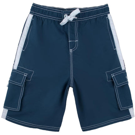 Kanu Surf Big Boys' Barracuda Swim Trunk, Navy, Large (14/16)