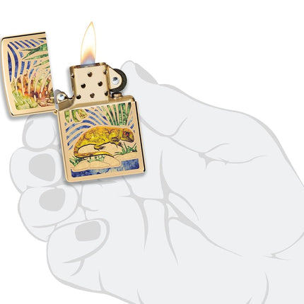 Zippo Lizard Fusion High Polish Brass Pocket Lighter