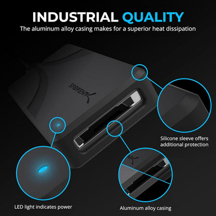 SABRENT USB4 CFexpress Type B Card Reader – 40Gbps Transfer Speed, Aluminum Alloy Body, Detachable USB-C Cable, Silicone Sleeve, OTG Support – Compatible with Cameras, Laptops, and Cages (CR-U4XB)