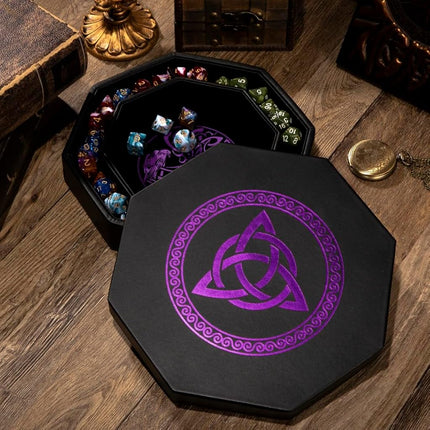 Premium Dice Tray for DND, Detailed World Tree & Triquetra Design – 23 CM