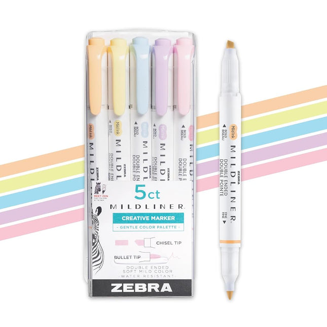 Zebra Pen Mildliner Double-Ended Highlighter Set, 