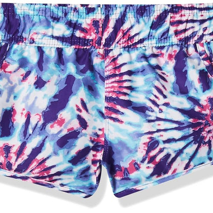 Kanu Surf Boardshort de playa de secado rápido con protección solar UPF 50+ y cintura elástica para niñas, Sandy, Camille Purple, 8-10