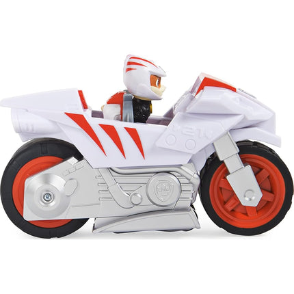 Paw Patrol, Moto Pups Wildcat’s Deluxe Pull Back Motorcycle Vehicle with Wheelie Feature and Figure