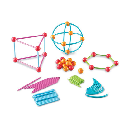 Learning Resources Geometric Shapes Building Set - 170 Pieces, Ages 5+ Math Learning Games for Kids, Early Math Skills, Back to School Activities, Classroom Games for Teachers, Multicolour