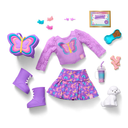 American Girl, AG Sisters Francie Doll, with Brown Eyes, Long Dark-Brown Hair with Purple Highlights, 14.5", Ages 4+